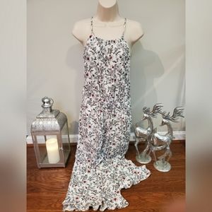 Loft Beach Backless Halter Cropped Jumpsuit Small